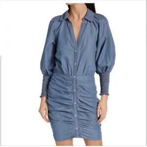 Veronica Beard Jeans Allie Chambray Mini Dress Size 2